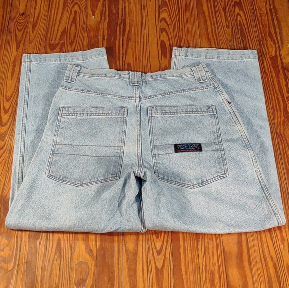 CY•BORG Baggy Jeans 34 Light Blue 90's Cyborg - Picture 7 of 11